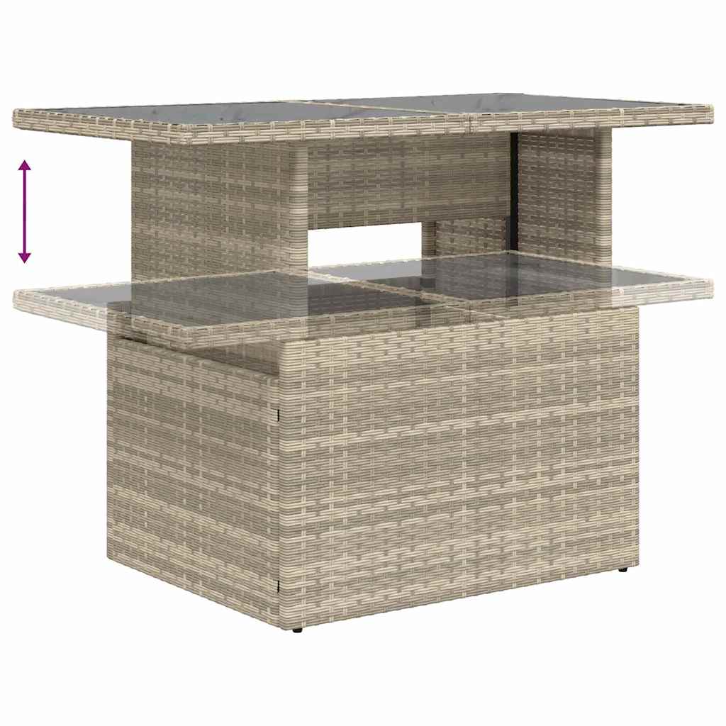 Garten-Sofa-Set mit Speicher 6 pcs Hellgrau Poly Rattan
